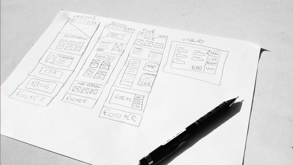 Low fidelity wireframes